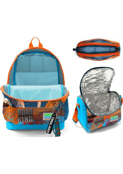Ilkokul Üçlü Okul Başlangıç Çanta Seti - Mavi Turuncu Arazi Aracı, Erkek Çocuk fiyatları