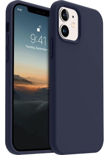 Apple iPhone 12/12PRO Kılıf Kadife Lansman Soft Yumuşak Liquid Silikon Kamera Korumalı Kapak Laciver