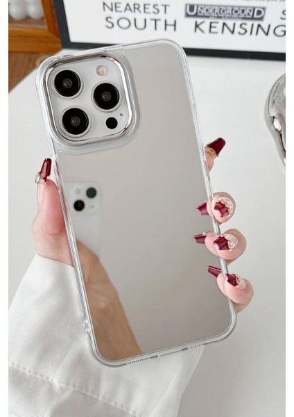 Apple iPhone 15 Pro Max Uyumlu Aynalı Kılıf Kadınlar Için Makyaj Tazeleme Darbelere Dayanıklı Kapak