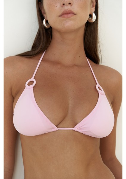 Samudra Halka Detaylı Pembe Bikini Üstü