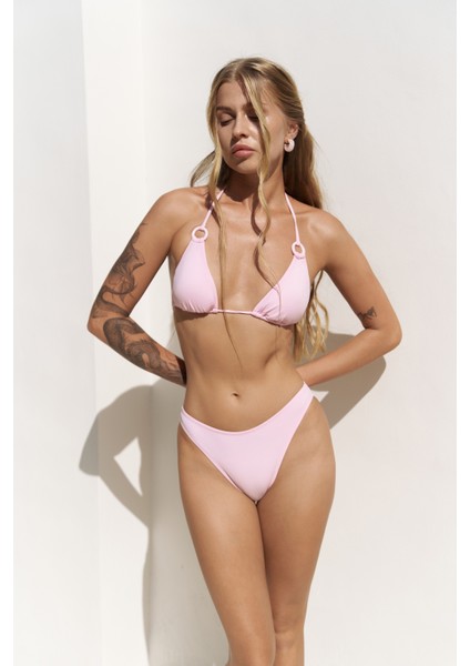 Samudra Halka Detaylı Pembe Bikini Üstü