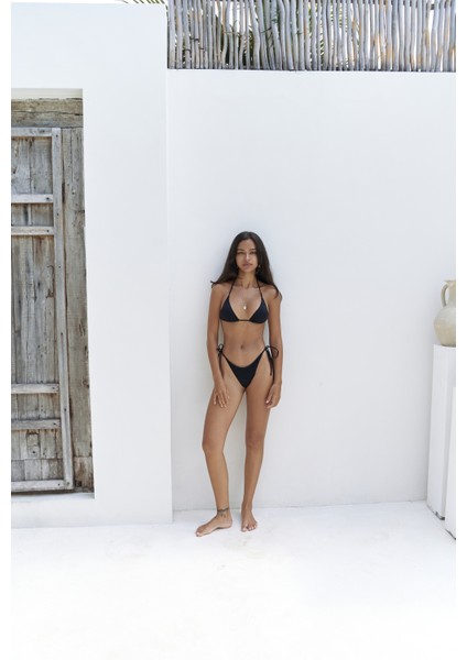 Arief Bağlamalı Gloplu Siyah Bikini Üstü fiyatları