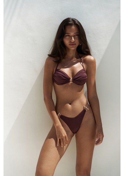 Ayunah Zincir Detay Bordo Bikini Altı