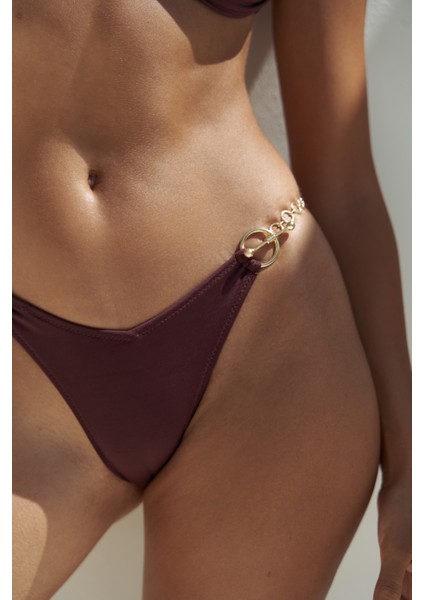 Ayunah Zincir Detay Bordo Bikini Altı