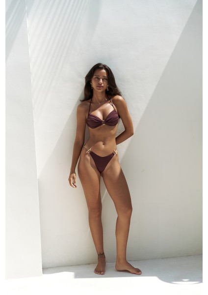 Ayunah Zincir Detay Bordo Bikini Altı