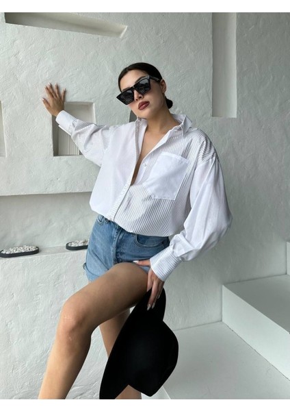 Çizgili Oversize Gömlek