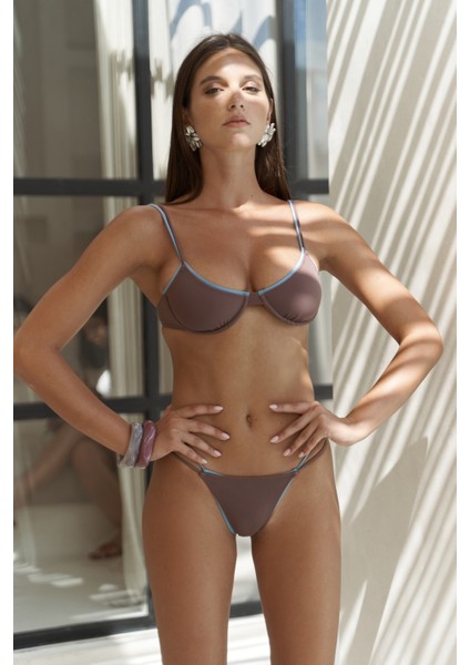 Dharma Renk Bloklu Kahve Bikini Altı