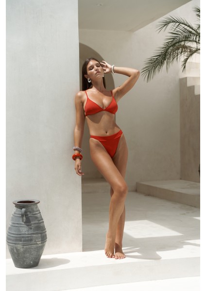 Bagus Kalın Bantlı Brezilyan Kırmızı Bikini Altı