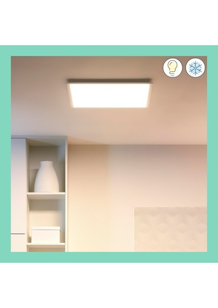 Beyaz Akıllı Sıva Üstü Sarı-Beyaz Ambiyans Kare Panel Tavan Armatürü 12W fırsatları