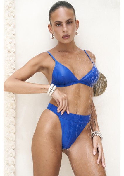 Bagus Kalın Bantlı Brezilyan Mavi Bikini Altı
