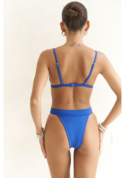 Bagus Kalın Bantlı Brezilyan Mavi Bikini Altı