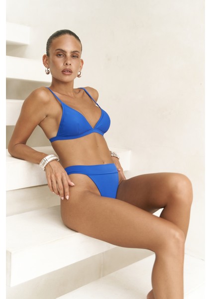Bagus Kalın Bantlı Brezilyan Mavi Bikini Altı