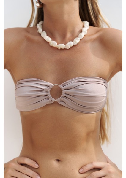 Zahira Ön Halka Detay Straplez Lila Bikini Üstü fırsatları