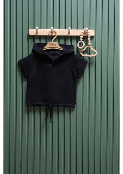 Unisex Müslin Kapüşonlu Tişört – 6 Ay - 3 Yaş | %100 Pamuk