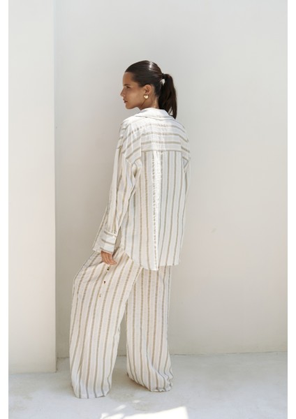 Priskiana Bağcıklı Haki Pantolon Gömlek Takım fırsatları