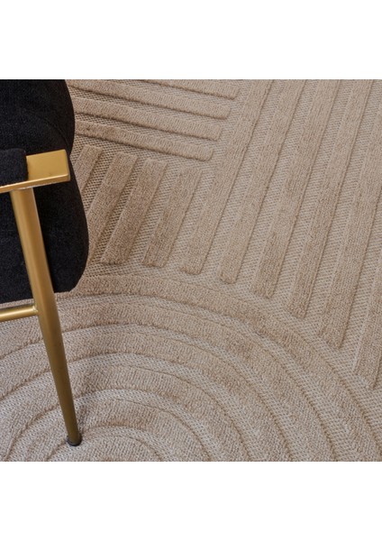 Iskandinav Rune Beige 100X200 cm Salon Mutfak Halısı Yolluk Kilim
