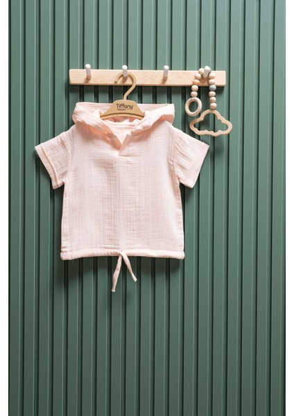 Unisex Müslin Kapüşonlu Tişört – 6 Ay - 3 Yaş | %100 Pamuk