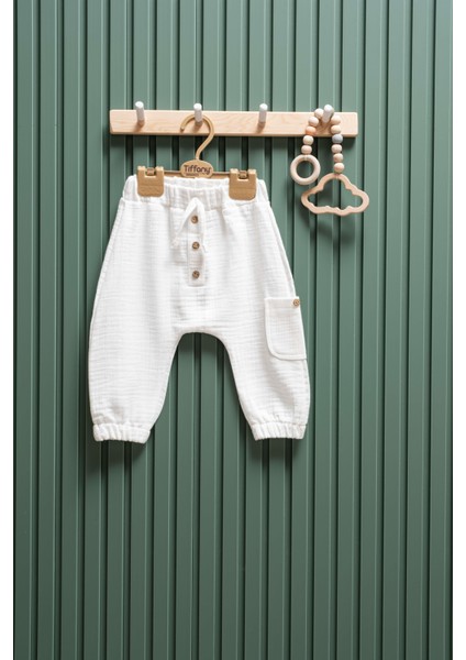 Bebek Müslin Şalvar Düğmeli Pantolon – 6 Ay - 3 Yaş