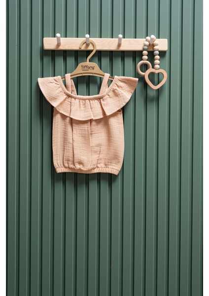 Kız Bebek Müslin Ip Askılı Tişört – 6 Ay - 3 Yaş | %100 Pamuk