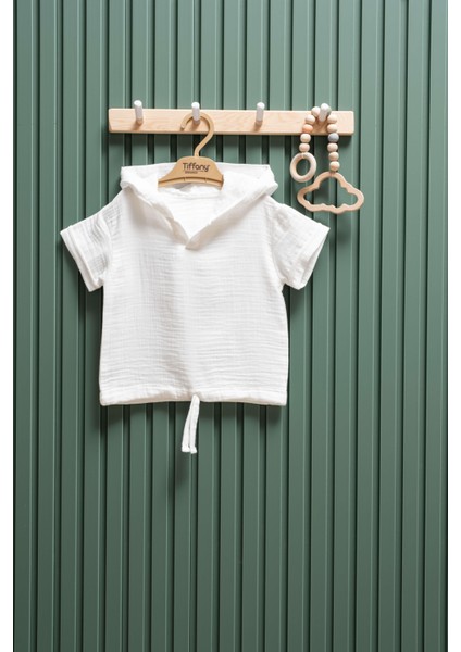 Unisex Müslin Kapüşonlu Tişört – 6 Ay - 3 Yaş | %100 Pamuk