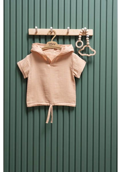 Unisex Müslin Kapüşonlu Tişört – 6 Ay - 3 Yaş | %100 Pamuk