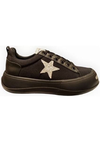 Kadın Bağcıklı Sneaker Siyah - 38