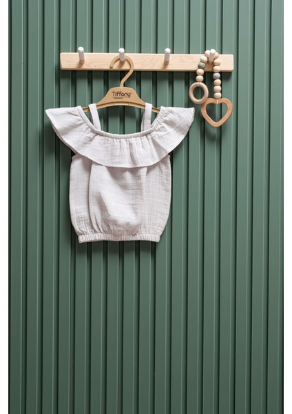 Kız Bebek Müslin Ip Askılı Tişört – 6 Ay - 3 Yaş | %100 Pamuk