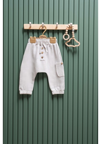 Bebek Müslin Şalvar Düğmeli Pantolon – 6 Ay - 3 Yaş