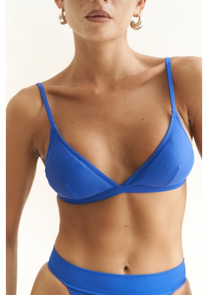Bagus Askılı Üçgen Mavi Bikini Üstü modelleri
