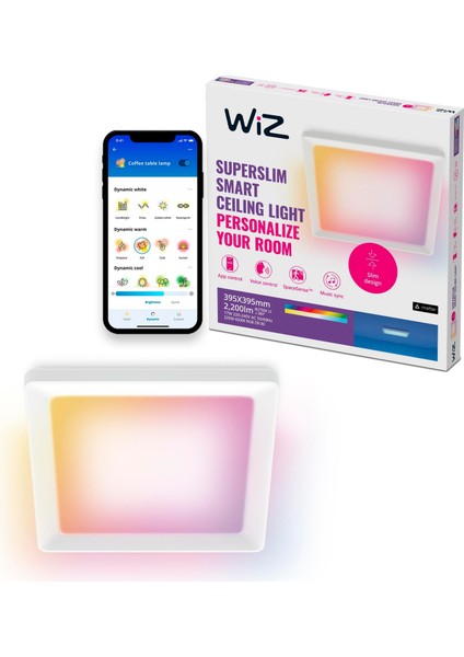 Beyaz Akıllı Sıva Üstü Rgb Kare Panel Tavan Armatürü 17W