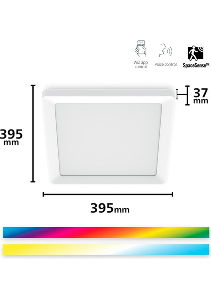 Beyaz Akıllı Sıva Üstü Rgb Kare Panel Tavan Armatürü 17W fiyatları
