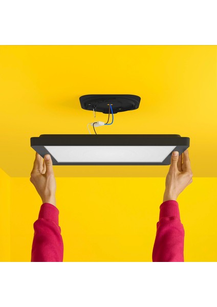 Siyah Akıllı Sıva Üstü Rgb Kare Panel Tavan Armatürü 17W fırsatları