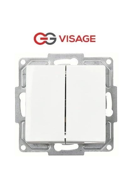 Visage Beyaz Komütatör Anahtar Çerçevesiz - Priz ve Anahtar Için Uyumlu Çerçeve