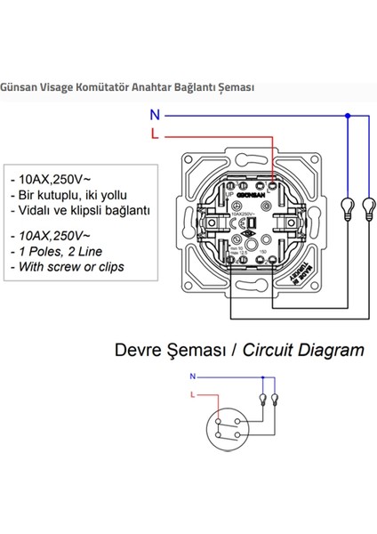 Visage Beyaz Komütatör Anahtar Çerçevesiz - Priz ve Anahtar Için Uyumlu Çerçeve