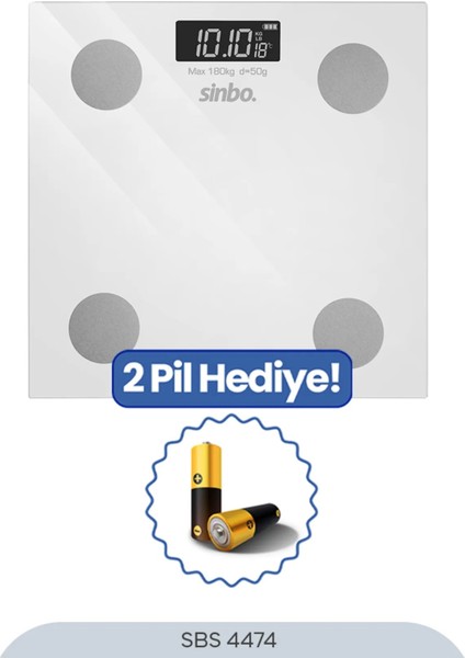 SBS-4474 26X26 cm Bluetooth Dijital Yağ Su Kas Vücut Kitle Endeksi Kilo Ölçer Tartı Baskül