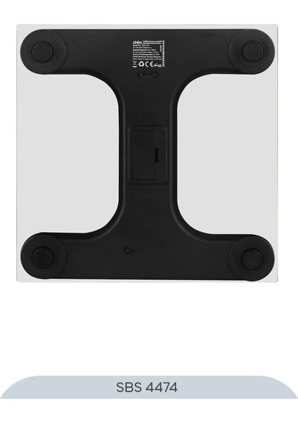 SBS-4474 26X26 cm Bluetooth Dijital Yağ Su Kas Vücut Kitle Endeksi Kilo Ölçer Tartı Baskül