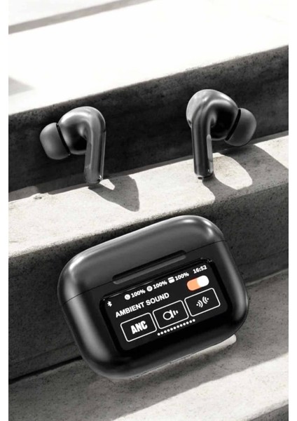 Kablosuz Bluetooth Kulaklık Ekranlı Uzun Şarj Süreli Anc Destekli