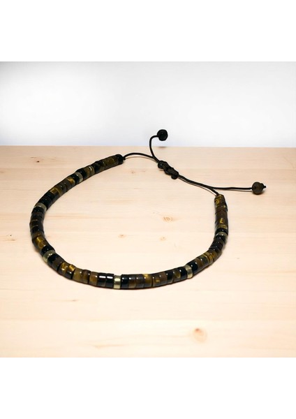 Kaplan Gözü Taşlı Bileklik | Ayarlanabilir | Unisex | Doğal Taş Enerji Bilekliği