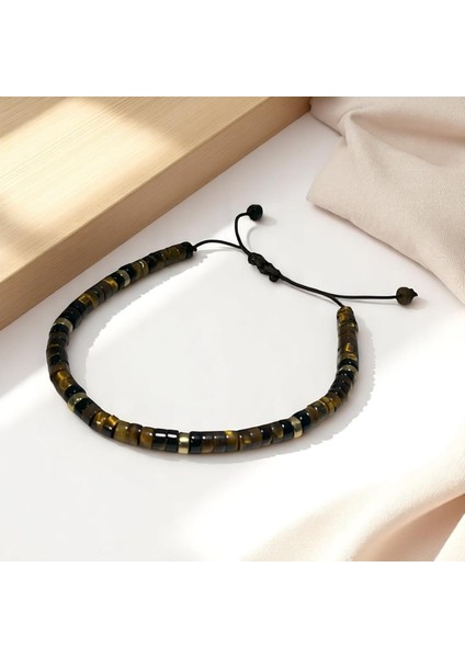 Kaplan Gözü Taşlı Bileklik | Ayarlanabilir | Unisex | Doğal Taş Enerji Bilekliği fiyatları