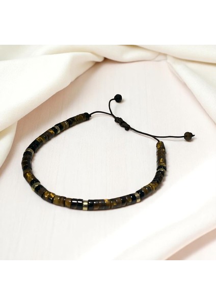 Kaplan Gözü Taşlı Bileklik | Ayarlanabilir | Unisex | Doğal Taş Enerji Bilekliği modelleri