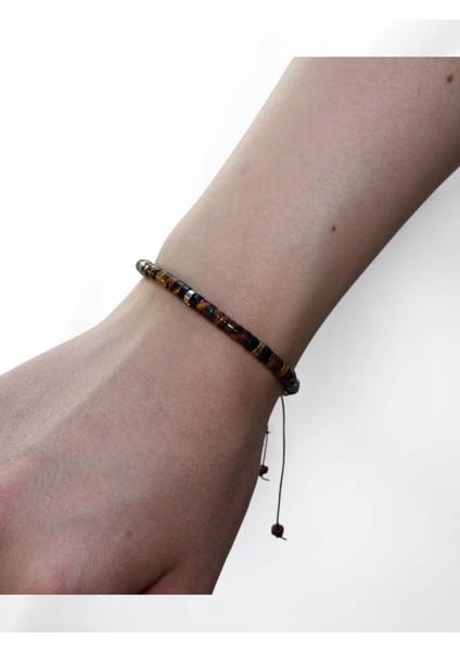 Kaplan Gözü Taşlı Bileklik | Ayarlanabilir | Unisex | Doğal Taş Enerji Bilekliği fırsatları