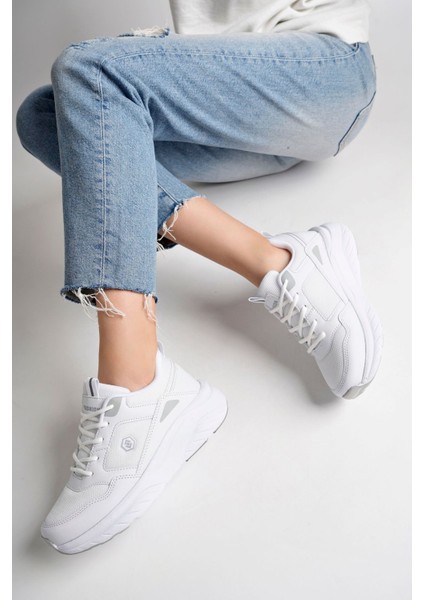 2110YZ Kadın Sneaker Spor Ayakkabı Ortopedik İç Taban Düz Taban Beyaz Renk fırsatları