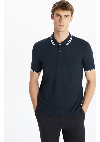 Yeni Sezon Polo Yaka Kisa Kollu Erkek Dokulu Tisort - S5BL66Z8