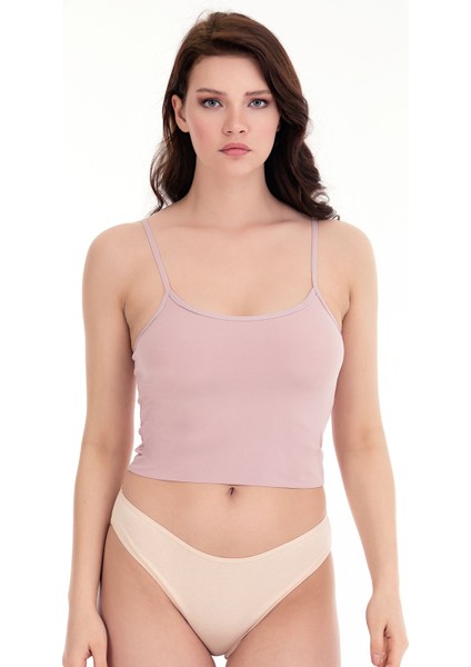 Kadın Ip Askılı Lazer Kesim Crop Büstiyer - BST2005