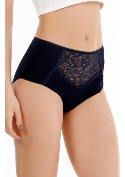 Kadın Lazer Kesim Dantel Detaylı Slip Külot 3'lü Paket Set - KTS3100