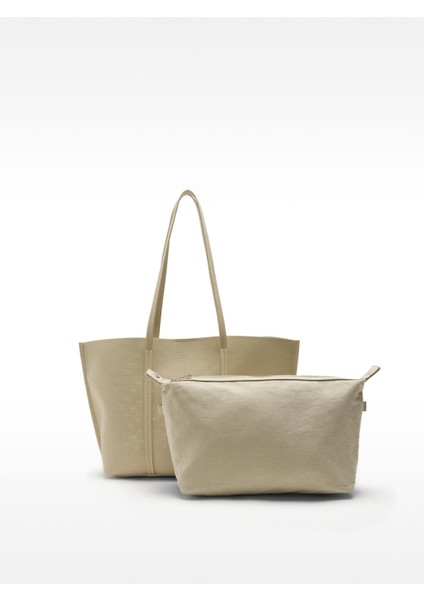 Içi Çıkarılabilir Delikli Shopper Çanta