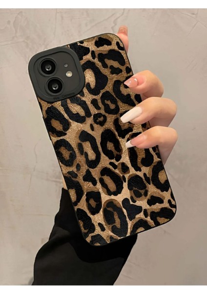 Iphone 11 Uyumlu Kılıf Mat Sarı Leopar Desenli Darbelere Dayanıklı Yumuşak Kamera Korumalı Kapak