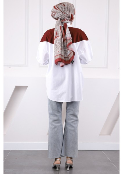 Bordo Garnili Taş Detaylı Gömlek fırsatları