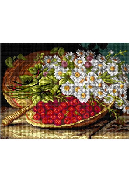 Baskılı Goblen Böğürtlen ve Papatya 3000 30*40 cm