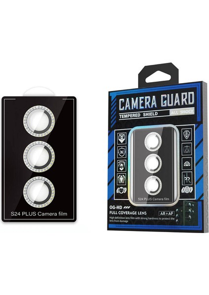 Galaxy Uyumlu S24 Plus Zore Diamond Kamera Lens Koruyucu Cam Filmi-Sarı